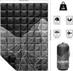 zzlamb Camping Blanket for Cold Weather,Outdoor Puffy Blanket Portable Down Alternative,Windproof Warm Cloak with Snaps,Cozy Quilt Backpacking Picnic RV Travel Plane Car Hammock Beach Climbing
