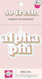 Sorority Shop Alpha Phi Retro Bubblegum Scented Air Freshener - 2 Pack