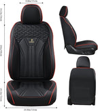 FLORICH Leather Seat Covers, Seat Covers Full Set, Car Seat Protectors 5 Seats, Automotive Seat Covers Fit for Most Cars Trucks SUV-Black&Red Line
