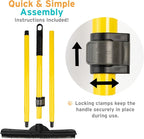 FURemover Original Plus Pet Hair Rubber Broom with Squeegee, with 61" Telescopic Handle for Carpet, Tile and Hardwood