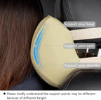 Aukee Car Headrest Pillow Memory Foam Car Neck Pillow Soft Leather Headrest for Driving Home Office Beige (1PC)