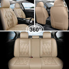 AOMSAZTO Car Seat Covers Fit for Acura TL 2008-2014 Leather Car Seat Cover Seat Cushion Protector Airbag Compatible Waterproof Full Set 5 Seats Beige