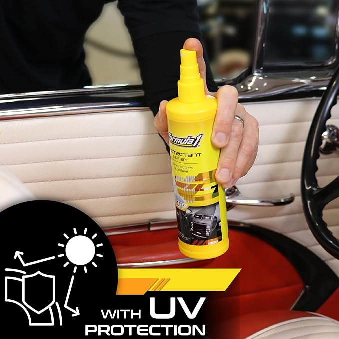 Formula 1 Interior Detailing Protectant Spray, Car Interior Cleaner with Lasting Cherry Fragrance and UV Protection, Safe for Vinyl, Rubber, Plastic, & Dashboard - 10oz.