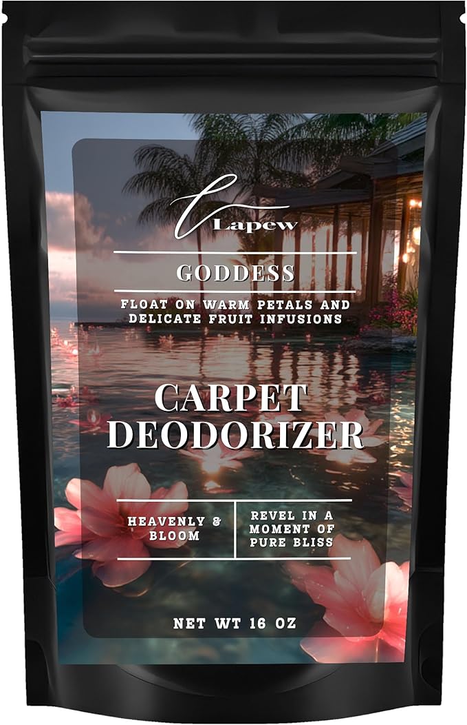 Lapew Goddess Carpet Deodorizer Powder - Pet Safe Freshener for Vacuuming | Scented Odor Eliminator for Home | 16 oz