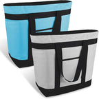 mosago 2PK Reusable Grocery Tote Bags, Insulated Cooler Shopping Bag for Women, Pizza/Food Delivery Bags to Keep Food Hot/Cold for Commercial Food Transport, Cooler Bag for Travel/Picnic, Collapsible