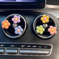 6 Pieces Flowers Car Air Vent Clips with Fragrance Pads Colorful Daisy Flower Car Air Freshener Groovy Retro Hippie Flowers Air Vent Decorations Cute Car Diffuser Accessories Car Interior Decor