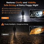 Headlight Restoration Kit, 2-Step Headlight Cleaner & Protective Coating Wipes, Removes Oxidation & Restores Clarity, Long-Lasting UV Protection, Headlight Polish No Tool Required