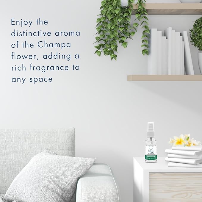 G's Breeze Champa Air Freshener - Captivating Floral Aroma Inspired by Champa Flower - Long-Lasting Fragrance - Relaxing Scent for Home, Office & Car - Refreshing & Tranquil Atmosphere for Relaxation