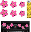 6PCS Daisy Flower Car Air Vent Clips, Cute Flower Shape Auto Air Freshener Outlet Clip, Vehicle Air Conditioning Clip Charm for Women Girls, Interior Decor Car Accessories (Pink)