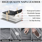 Coverado Car Seat Covers Full Set, Seat Covers for Cars,Gray Car Seat Cover, Waterproof Car Seat Protector, 5 Pieces Nappa Car Seat Cushion, Car Seat Covers Front Seats and Back Fit for Most Cars