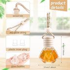 50 Pack Hanging Car Air Freshener Bottle Empty Essential Oil Diffuser Glass Bottles Perfume Aromatherapy Fragrance Pendant Diffuser Bottles Auto Ornaments Decor