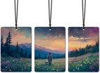 Jesus Christian Car Air Freshener 3 Pcs, Jesus & Lost Sheep on a Wild Flower Field Religious Air Freshener Hanging for Cars Books Closet Drawer,Christian Girly Car Accessories for Women Girls 1