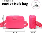 Fit & Fresh Insulated Belt Bag, Small Insulated & Leakproof Cooler, Adjustable Fanny Pack for Women, Small Soft Cooler, Crossbody Bags for Women, Hot Pink