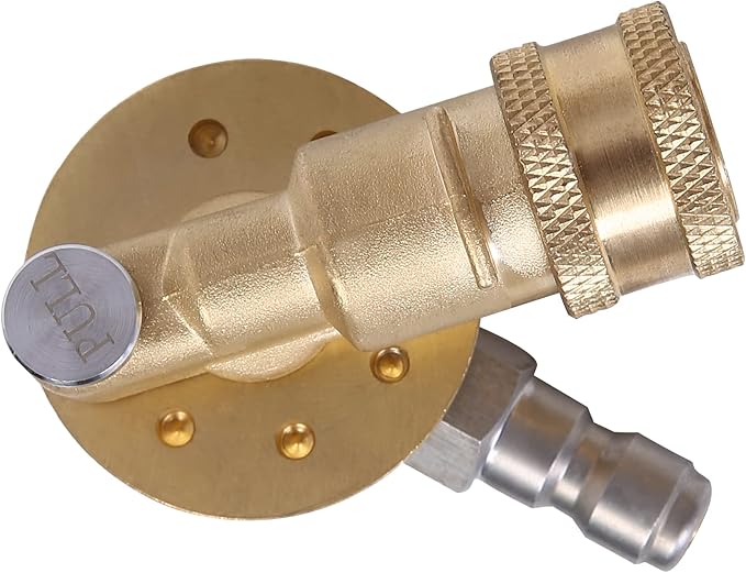 Meteor Blast Pivoting Coupler, 270 Degree with 7 Angles, heavy duty design and Stainless Steel Safety Lock for Pressure Washer Spray Nozzle, Clean Hard to Reach Area, 5000PSI, 1/4” Quick Connect