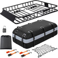 Heavy Duty Universal Rooftop Cargo Carrier Roof Rack, 64"x36"x5" Roof Rack Basket with 20 Cu.Ft Waterproof Bag, for SUV, Truck and Van, 250lbs Capacity, Corrosion Resistant (ROOF 64" and Bag)