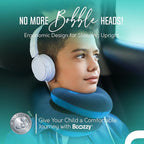 BCOZZY Kids Travel Neck Pillow (8-12 Y/O) – Patented Soft Child Pillow for Head & Chin Support in Car, Airplane, and Road Trip Sleeping. Adjustable Size. Carry Bag. Fully Washable. Medium, Gray