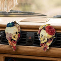 Car Air Vent Clips，Car Air Fresheners Vent Clips Car Diffuser Vent Clip，Car Decoration Cute Car Interior Decor，Car Accessories for Women (2 Pcs Love Skull)