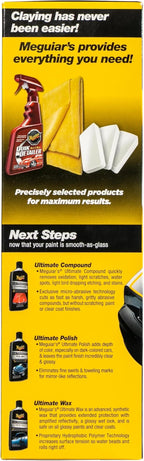 Meguiar's G191700 Smooth Surface Clay Kit, Safe and Easy Car Claying for Smooth as Glass Finish