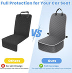 Dog Car Seat Covers, Waterproof Front Seat Cover for Dogs, Scratch-Proof, Nonslip Pet Passenger Seat Cover Protector, Universal Fit for Cars Trucks SUVs (Grey, Large Size)