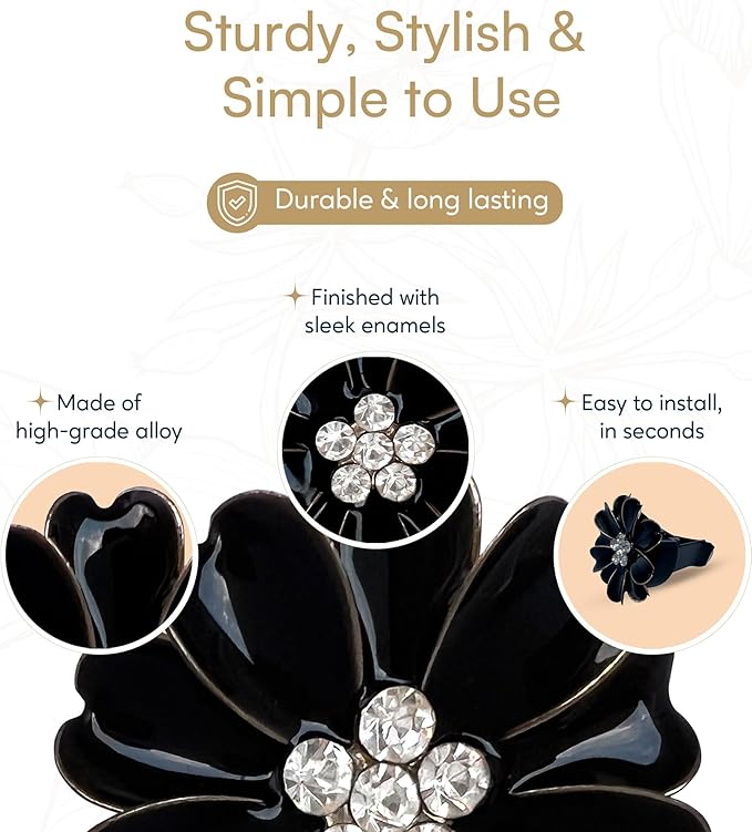 Cute Car Air Fresheners Vent Diffuser, 3-Pc Flower Air Vent Clips for Essential Oils, New Car Gifts for Teens and Women, Commuter Gifts, Gift Boxed