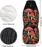 BIGCARJOB Mushroom Car Seat Cover Set for Women, Fantastic Print Auto Front Seat Protector Set of 2 Pcs, Vehicle Bucket Seat Pad, Car Accessories Gifts, Fit Most Vehicle, Cars, Sedan