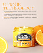 AOOVOO Citrus Lemon 11oz Large Odor Eliminating Highly Fragranced Candle - Eliminates 95% of Smoke, Food, Pet and Other Smells Quickly, Air Freshing Soy Candles, Up to 50 Hours Burn time
