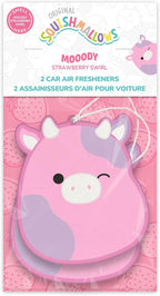 Studio Oh! x Squishmallow Patty Car Air Fresheners, Pack of 2, Sweet Strawberry, Vanilla, Citrus, Freesia, and Crisp Apple - Mooody Strawberry Swirl