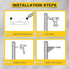 Pressure Washer Gun & Foam Cannon Holder with 1/4 Inch Quick Connector, Wall-Mounted Nozzle Tip & Extension Wand Organizer for Pressure Washer Parts & Accessories