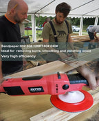 Rotary Polisher, 1200W Double Torque 6-inch/7-inch Car Polisher, 6 Variable Speed 1100-3050RPM Buffer with Soft Start