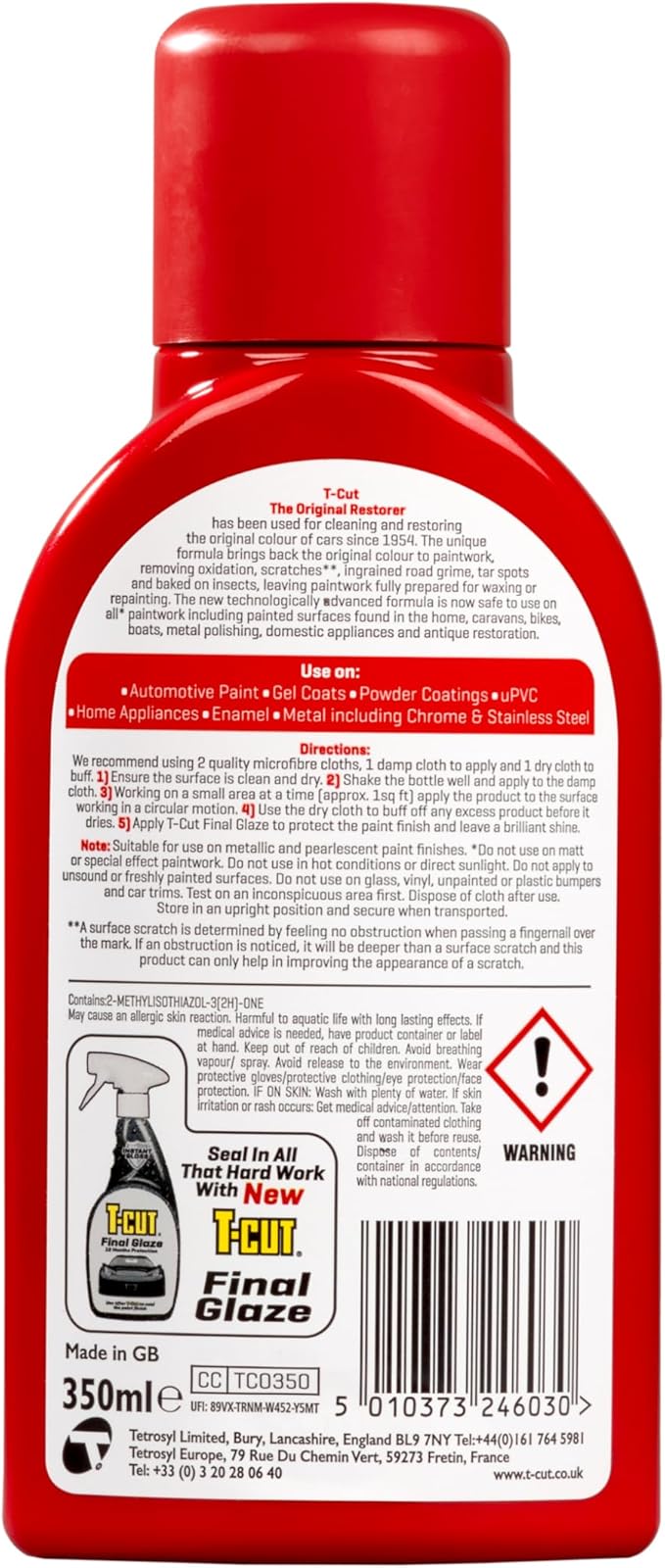 T-Cut Original Car Paintwork Restorer & Scratch Remover, 10.5 Fl Oz