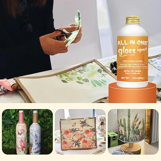 Crafts Sealer Gloss Matte Finish, 400ml All Purpose Craft Glue, Varnish, and Finish, All in One Craft Glue for Wood, Paper, Acrylic Paints, Ceramics, Fabrics, Clay