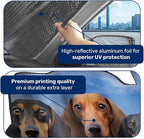 GENANY Cute Dachshund Dog Group Funny Windshield Sun Shade for Car SUV Truck (55x30 Inches), Sun Shade for Front Windows, Protector Blocks UV, Spring Car Decor