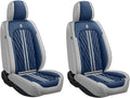 Premium Nappa Leatherette Car Seat Cover Set Custom Fit for Honda CR-V CRV 2000-2023 2024 2025 2026 Water-Proof Breathable Faux Leather Seat Cushion Protectors (Front 2 Seats,Blue Grey)
