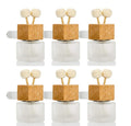 6 Pack,8ml Car Outlet Essential Oil Diffuser,Empty Frosted Glass Car Air Freshener Vent Decoration Bottle Perfume Diffuser Vials For Aromatherapy Fragrance Ornament-1 Funnel&Dropper
