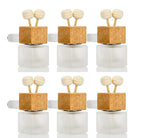 6 Pack,8ml Car Outlet Essential Oil Diffuser,Empty Frosted Glass Car Air Freshener Vent Decoration Bottle Perfume Diffuser Vials For Aromatherapy Fragrance Ornament-1 Funnel&Dropper