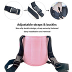 LETTON Kids Head Support Band for Car Seat, Safe, Comfortable Car Seat Head Neck Relief, Adjustable Child Head Band Strap Headrest for Kids, Pale Pink