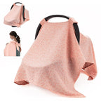 SERAPHY 2-in-1 Muslin Baby Car Seat Cover & Nursing Cover, Soft Lightweight Breastfeeding Cover for Boys and Girls,Breathable Canopy for Infant Carseat & Stroller for Summer—Love