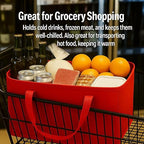 musbus 4 Pack xl Insulated Grocery shopping bag, Red, Cooler bag, zipper, Foldable, Tote, Cold and Hot,for Men/Women, Delivery, for Picnic