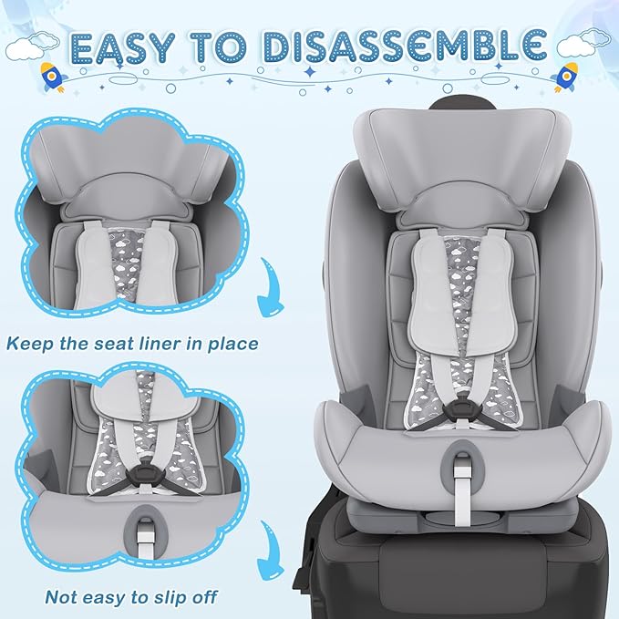 Pinkunn 2 Pcs Gel Car Seat Cooling Pad for Baby Summer Breathable Ice Cushion Multifunctional Ice Stroller Cooler Mat for Stroller Baby Dining Chair Child Safety Seat(Assorted Color,Heart, Cloud)