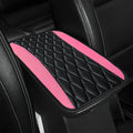 Car Center Console Cushion Pad, 12.72"×7.52" Leather Waterproof Auto Armrest Seat Box Protector, Car Center Console Cover, Universal Interior Decor Car Accessories for SUV Truck (Pink)