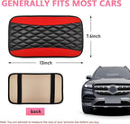 Car Center Console Cushion Pad, PU Leather Waterproof Auto Armrest Box Cover Protector, Comfortable Armrest Seat Box Cover Mat, Universal Car Accessories for SUV Truck (Red)