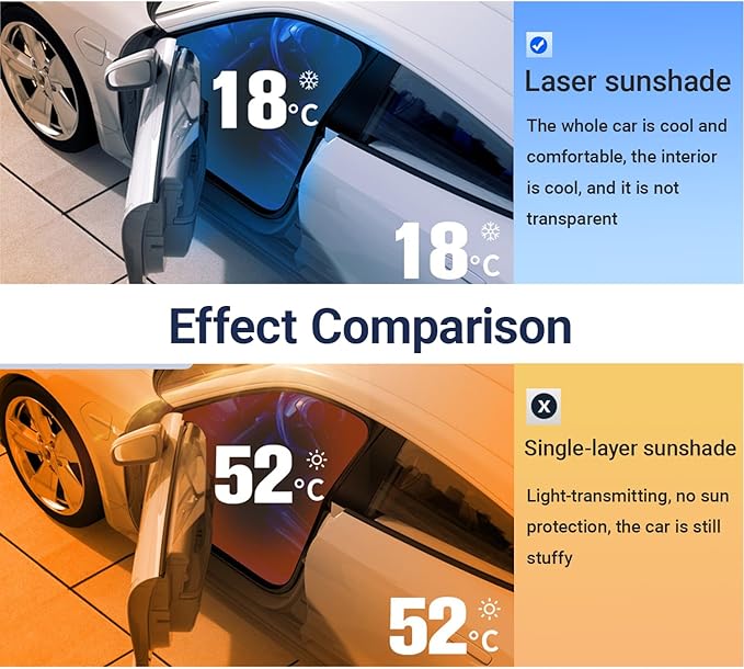 Car Windshield Sun Shade with Storage Pouch, Foldable Laser Titanium Silver Front Window Shield Blocker Screen Visor Protector Cover, Keep Interior Cool, Universal Fit for Car,Truck,SUVs (S)