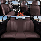 Coverado Car Seat Covers Full Set, Seat Covers for Cars, Car Seat Cover, Car Seat Protector, Leather Car Seat Cushion, Waterproof Car Seat Covers Front Seats and Back Fit for Most Cars(Coffee)