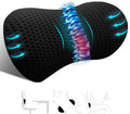 Lumbar Support Pillow, Memory Foam Lumbar Pillow for Lower Back Pain Relief, Back Support Pillow for Office Chair, Car Seat - Black