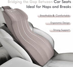 FLORICH Lumbar Support Pillow and Car Neck Pillow Memory Foam Integrated Lumbar Support Cushion with Headrest Pillow Ergonomic Car Seat Back Support for Head Waist Support Sciatica Pain Relief, Gray