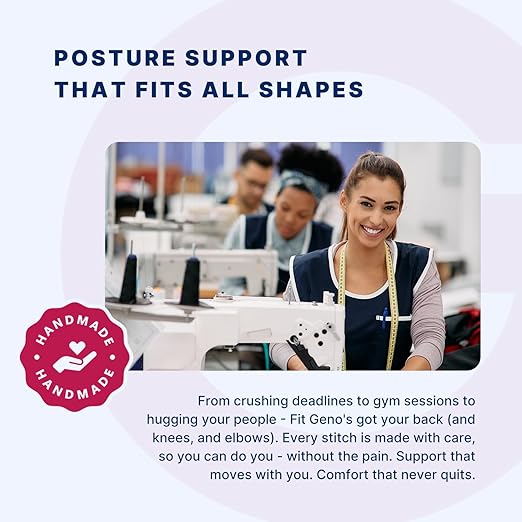 Fit Geno Back Brace Posture Corrector for Men & Women: Shoulder Straightener Adjustable Full Back Support Pain Relief - Scoliosis Hunchback Spine Corrector (Medium)