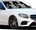 Moukeren 2 PCS Windshield Sun Shade for Car Foldable Window Covers for Car Accessories Reflect UV Sun Heat Protector for Universal Cars SUV Truck RV (Skeleton, 31.75 x 28.75 Inch)