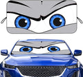Car Windshield Sun Shade, Funny Eyes Sun Visor, Wear-Resistant Black Tape, Foldable 59‘’x27.5‘’/63''x31.5''