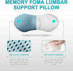 Lumbar Support Pillow for Office Chair, Memory Foam Lumbar Pillow for Lower Back Pain Relief (Blue)
