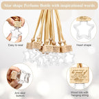 24 Pcs Star Shaped Car Fragrance Diffuser Bottle Bulk - Appreciation Gifts Set Hanging Glass Diffusers with Inspirational Message for Coworker Teacher Staff Thank You Gift (Be Proud of)